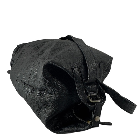 Large vintage ENSOEN Edition black backpack 100% pebbled leather